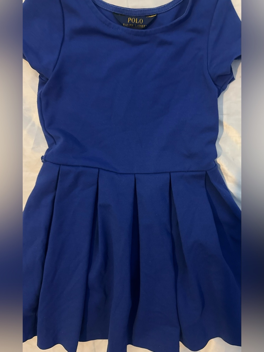 Polo by Ralph Lauren Girls' Blue Pleated Fit-and-Flare Dress